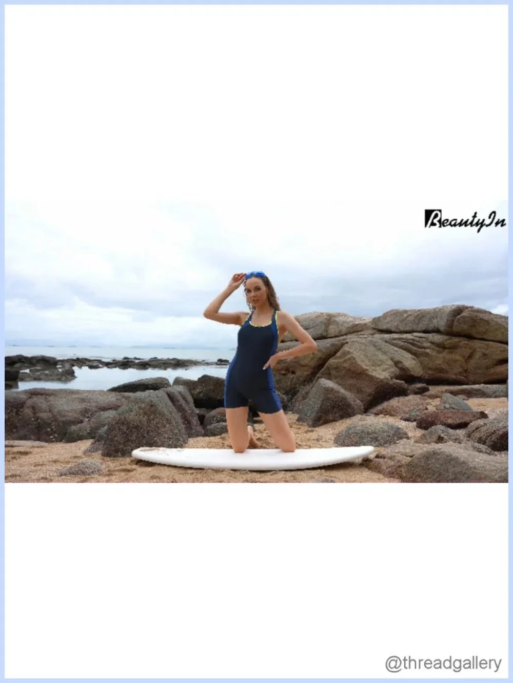 Women's Racerback Boyleg One Piece Swimsuit with Full Lining